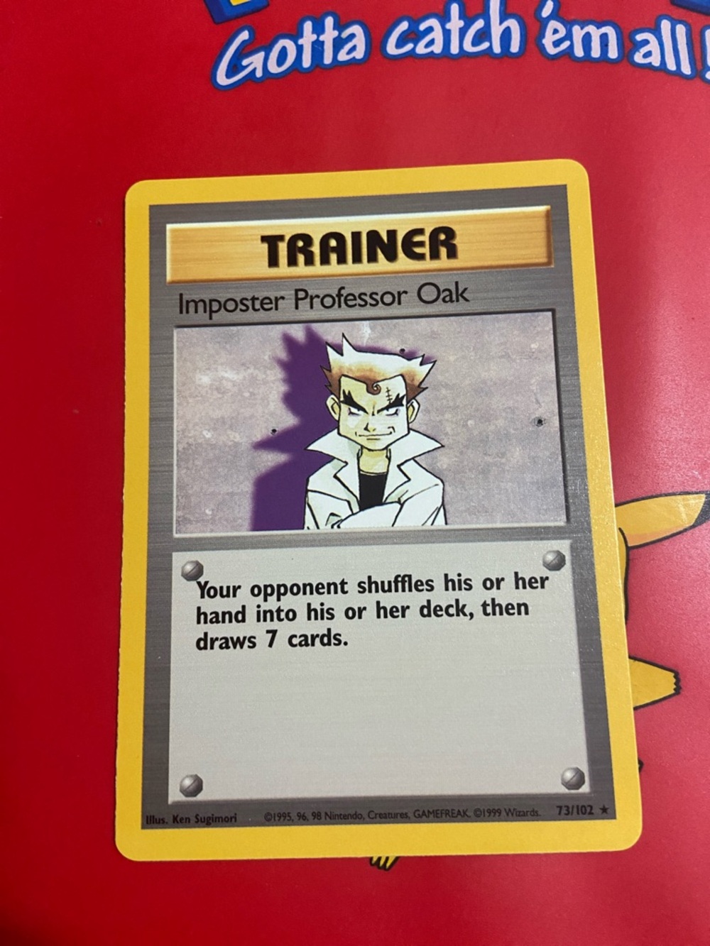 Imposter Professor Oak - 73/102 - Rare - Unlimited Edition Base Set Pokemon